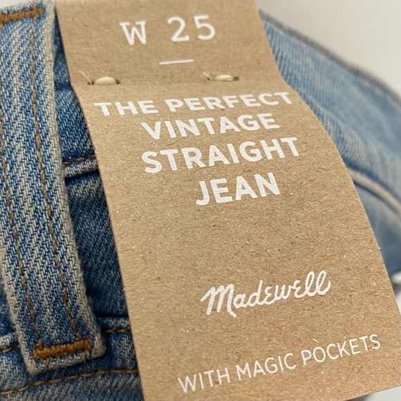 Madewell The Perfect Vintage Straight Jean in Danby Wash: Knee-Rip Edition - Picture 8 of 8